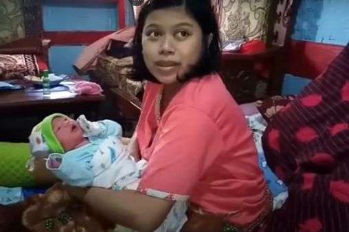 Woman claims she was pregnant for just one hour before giving birth to son