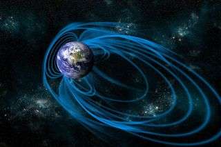 An illustration of Earth's magnetic field.