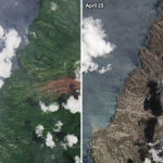 St. Vincent before and after the eruption
