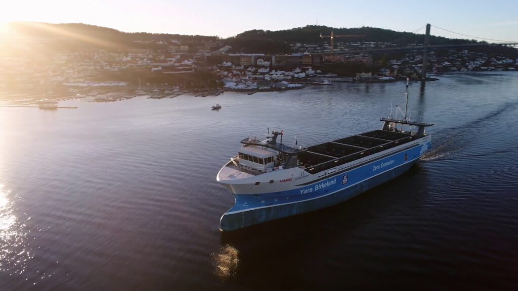 Unmanned electric container ship