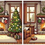 You’ve got the sharpest eyes if you can spot the differences in the Christmas scene