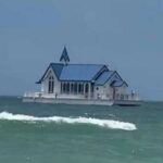 Woman baffled after spotting ‘an actual house’ floating in the sea