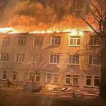 Russia's brutal double strike on Ukrainian hospital sparks 1,500-square-yard fire