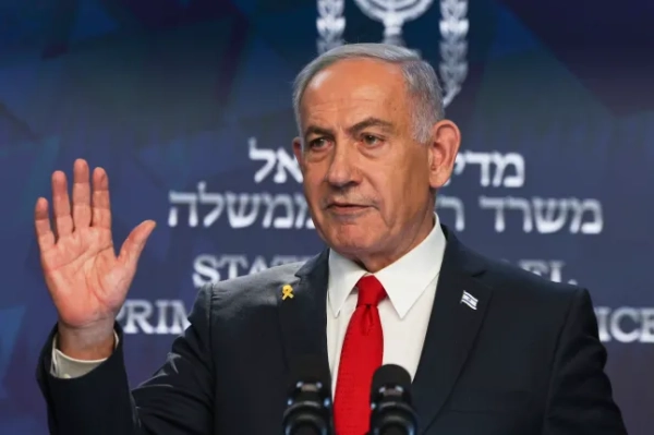 FILE - Israeli Prime Minister Benjamin Netanyahu speaks at a news conference in Jerusalem on May 21, 2025. (Photo by Ronen Zvulun/Pool via AP, File)