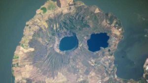 Volcanic 'eyeballs' peer into space from skull-shaped peninsula – Earth from Space