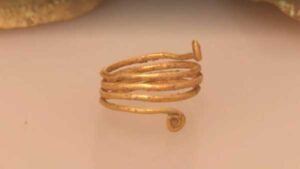 A Bronze Age gold hoard was found by a metal detectorist in…