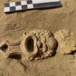 Roman lamp shaped like a theatrical mask found in the Netherlands