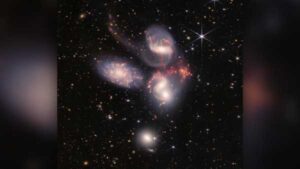 James Webb Telescope Finds 'Extremely Rare' Five-Galaxy Collision in Early Universe