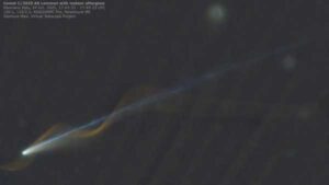 ‘Amazing’ picture shows Comet Lemmon and meteor apparently linked above the planet.