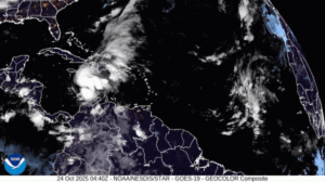 Melissa, a sluggish tropical storm, crawls forward, posing risk of dangerous Caribbean…