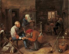 Adrian Brouwer, “The Village Barber Shop.” Does anyone here even cut or…