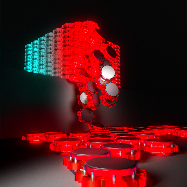 These tiny robots can flow like water and harden to support a…