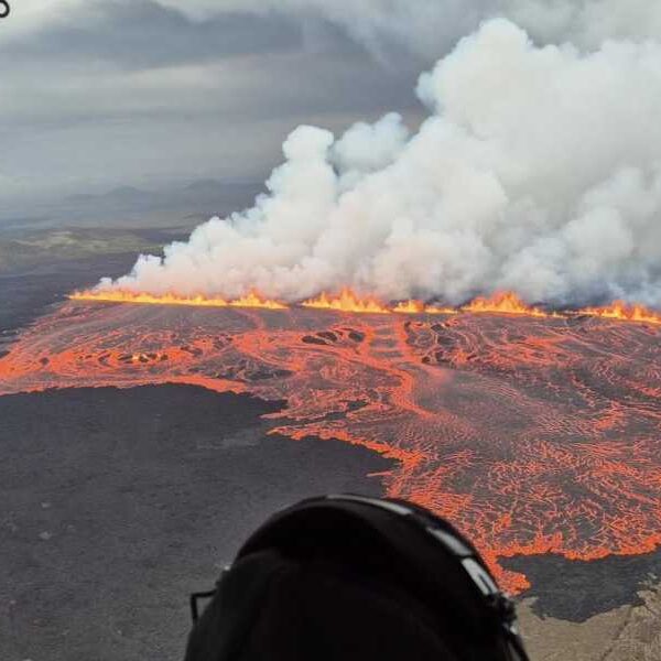 After a series of earthquakes in Iceland, lava is gushing out of…