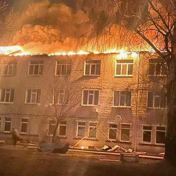 Russia’s brutal double strike on Ukrainian hospital sparks 1,500-square-yard fire