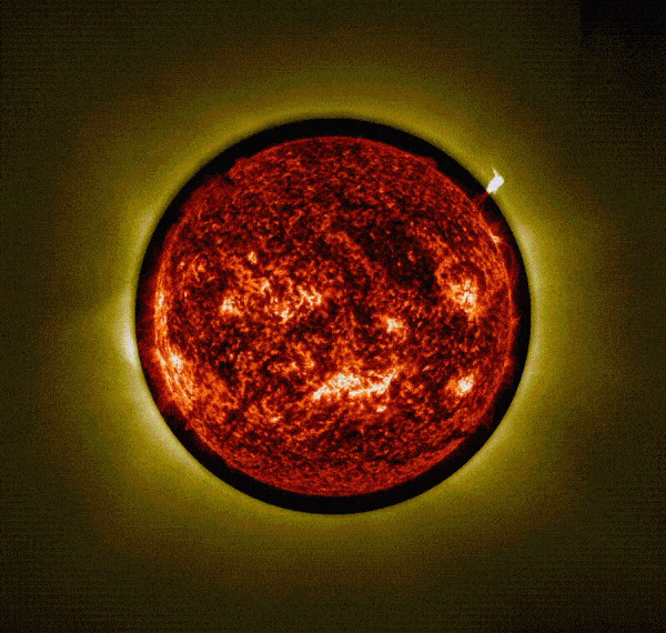 Solar Eruptions Filmed via Artificial Eclipse: Incredible Time-Lapse