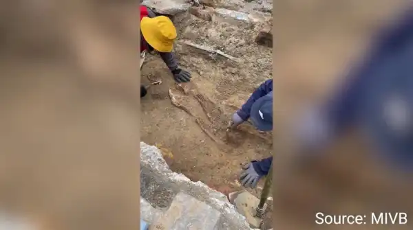 Sépultures anciennes en position assise découvertes sous une école à Dijon, France