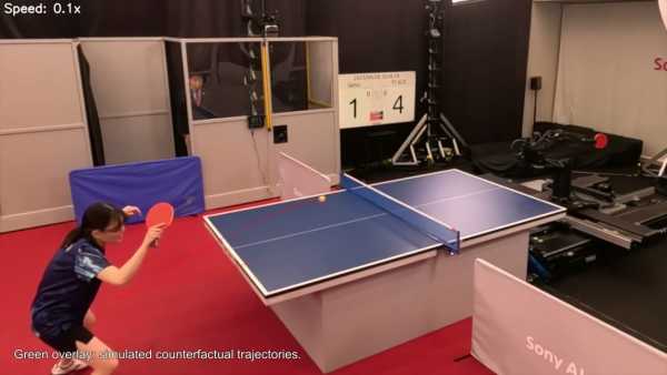 AI-powered robot triumphs over top table tennis athletes.